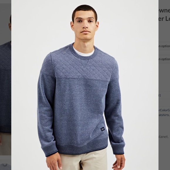 Ben Sherman QUILTED FLEECE CREWNECK SWEATSHIRT - blue medium nwot - Picture 1 of 8
